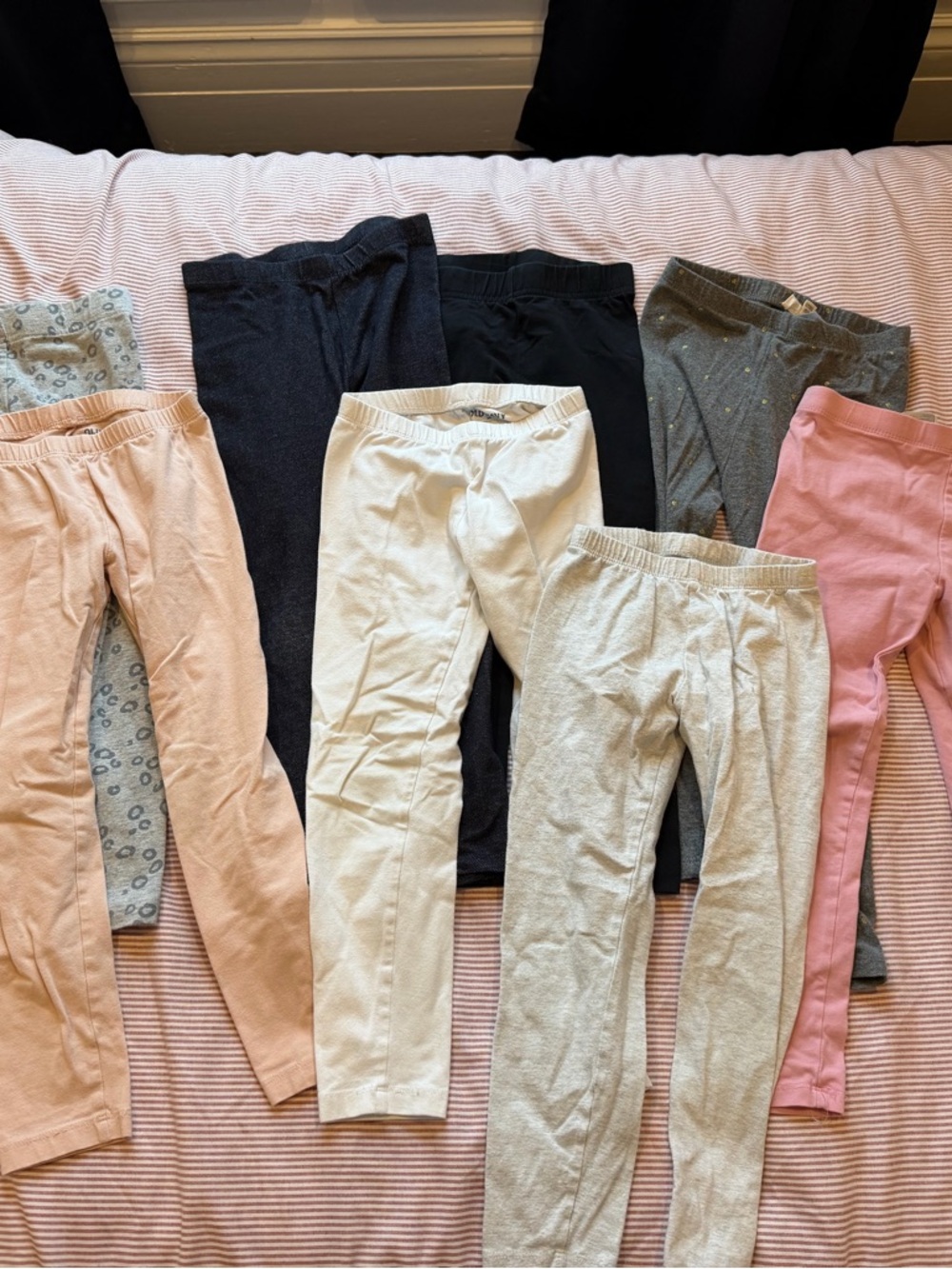 9 Piece Leggings Bundle - Girls' Multi-Color Cotton Stretch Leggings - Pack